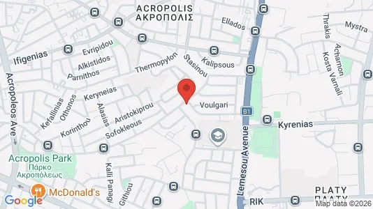 Apartments for rent i Nicosia Strovolos - kort over placeringen