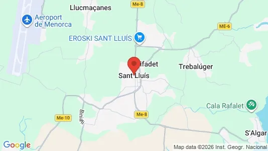 Houses for rent i Sant Lluís - kort over placeringen