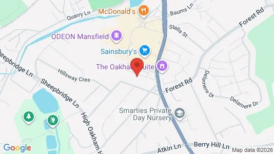 Apartments for rent i Mansfield - Nottinghamshire - kort over placeringen