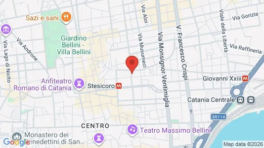 Apartments for rent i Catania - kort over placeringen