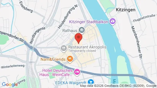 Apartments for rent i Kitzingen - kort over placeringen