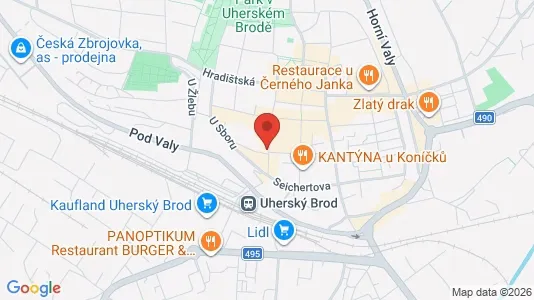 Apartments for rent i Uherské Hradiště - kort over placeringen