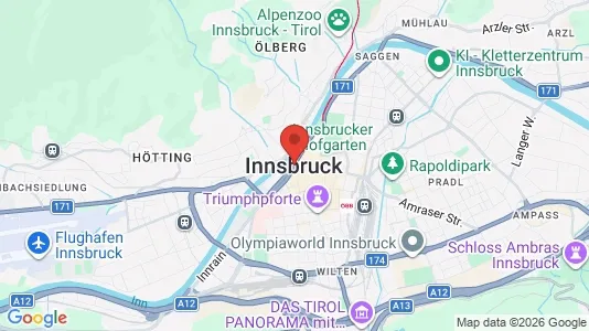 Rooms for rent i Innsbruck - kort over placeringen