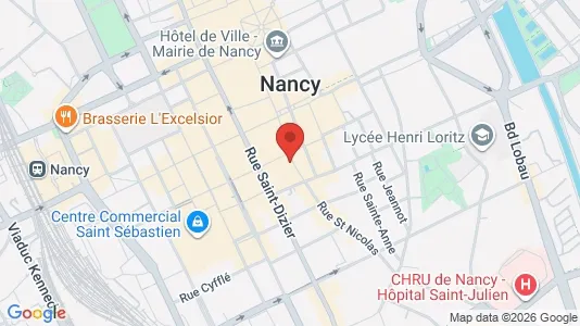 Apartments for rent i Nancy - kort over placeringen