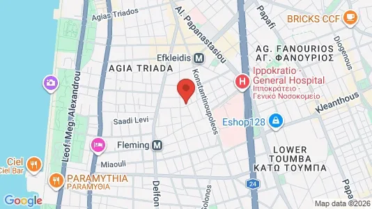 Apartments for rent i Thessaloniki - kort over placeringen