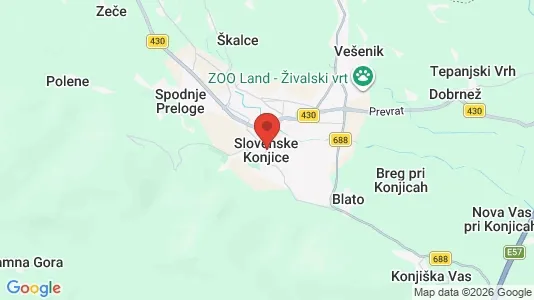 Apartments for rent i Slovenske Konjice - kort over placeringen