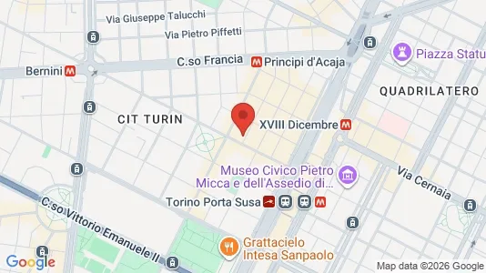 Apartments for rent i Turin - kort over placeringen
