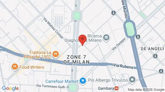 Apartments for rent i Milano Zona 7 - Baggio, De Angeli, San Siro - kort over placeringen