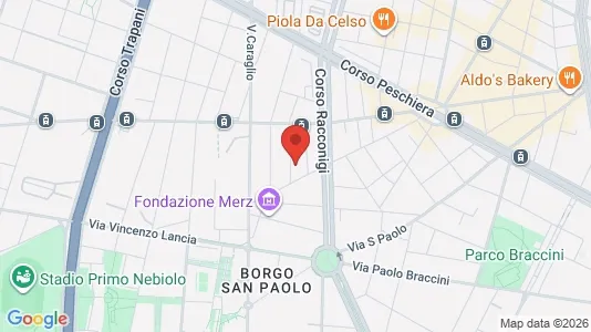 Apartments for rent i Turin - kort over placeringen