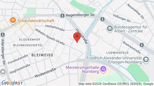 Apartments for rent i Nuremberg - kort over placeringen