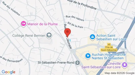 Apartments for rent i Nantes - kort over placeringen