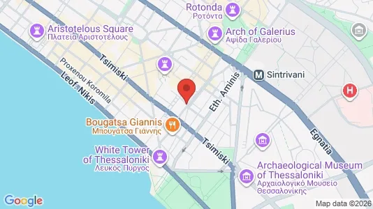 Apartments for rent i Thessaloniki - kort over placeringen
