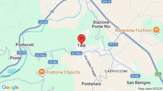 Apartments for rent i Todi - kort over placeringen