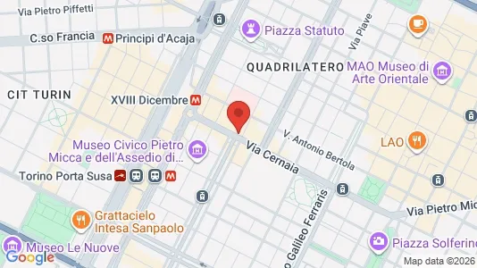 Apartments for rent i Turin - kort over placeringen