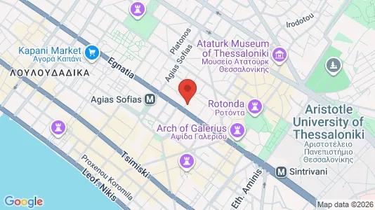 Apartments for rent i Thessaloniki - kort over placeringen