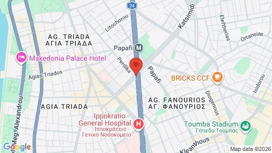 Apartments for rent i Thessaloniki - kort over placeringen