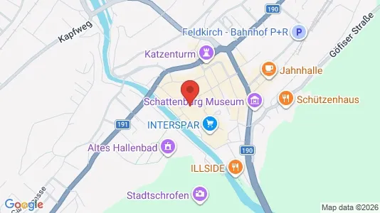 Apartments for rent i Feldkirch - kort over placeringen