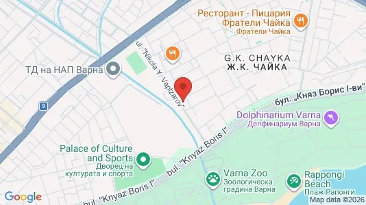 Apartments for rent i Varna Primorski - kort over placeringen