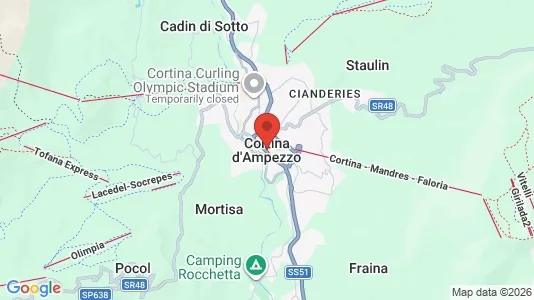 Apartments for rent i Cortina d'Ampezzo - kort over placeringen