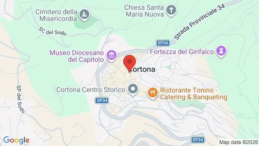 Apartments for rent i Cortona - kort over placeringen