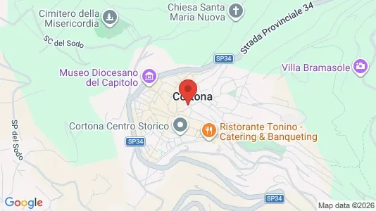 Apartments for rent i Cortona - kort over placeringen