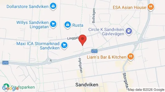 Apartments for rent i Sandviken - kort over placeringen
