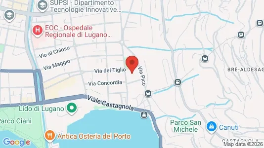Apartments for rent i Lugano - kort over placeringen