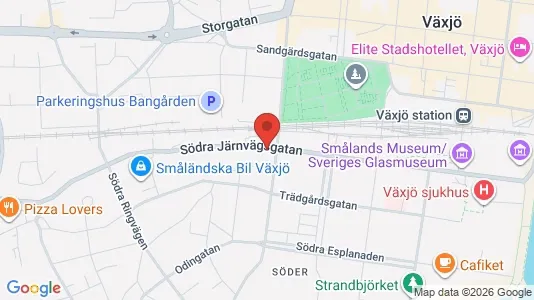 Apartments for rent i Växjö - kort over placeringen