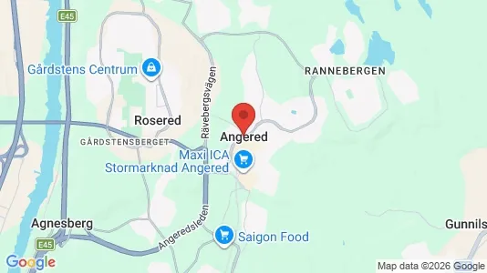Houses for rent i Angered - kort over placeringen