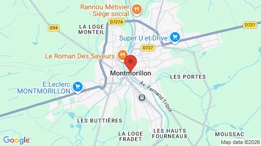 Apartments for rent i Montmorillon - kort over placeringen
