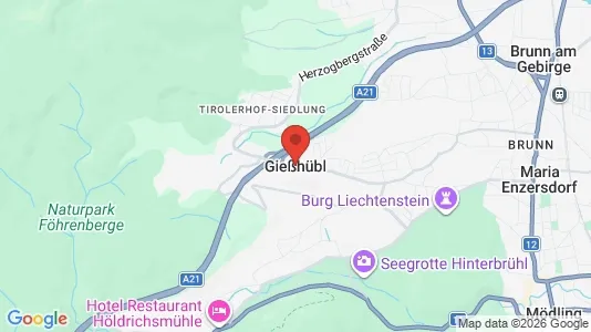 Apartments for rent i Gießhübl - kort over placeringen