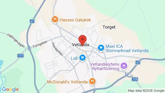 Apartments for rent i Vetlanda - kort over placeringen
