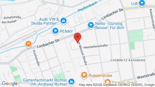Apartments for rent i Chemnitz - kort over placeringen