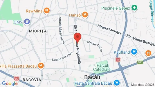 Apartments for rent i Bacău - kort over placeringen