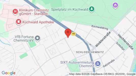 Apartments for rent i Chemnitz - kort over placeringen