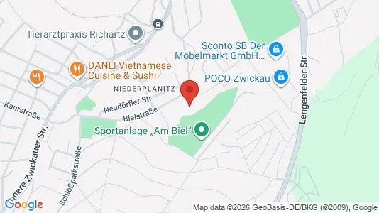 Apartments for rent i Zwickau - kort over placeringen