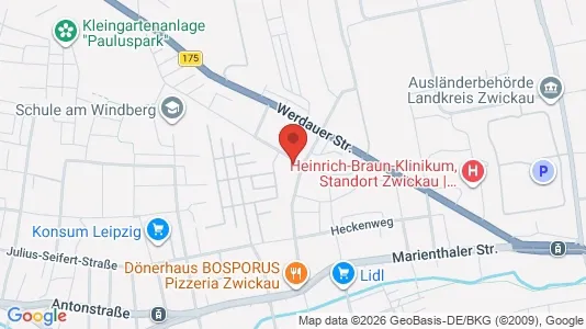 Apartments for rent i Zwickau - kort over placeringen