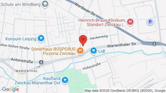 Apartments for rent i Zwickau - kort over placeringen