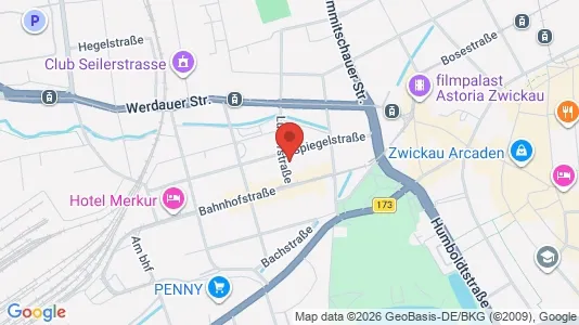 Apartments for rent i Zwickau - kort over placeringen