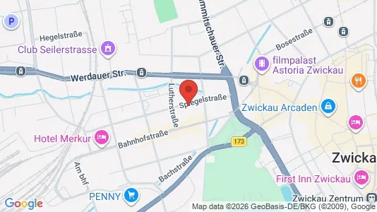 Apartments for rent i Zwickau - kort over placeringen