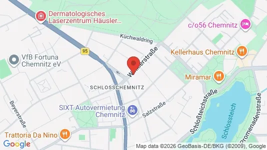 Apartments for rent i Chemnitz - kort over placeringen