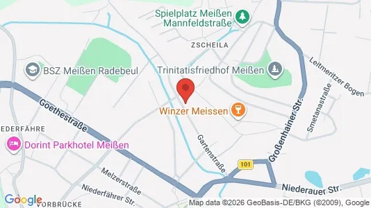 Apartments for rent i Meissen - kort over placeringen