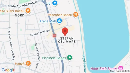 Apartments for rent i Bacău - kort over placeringen