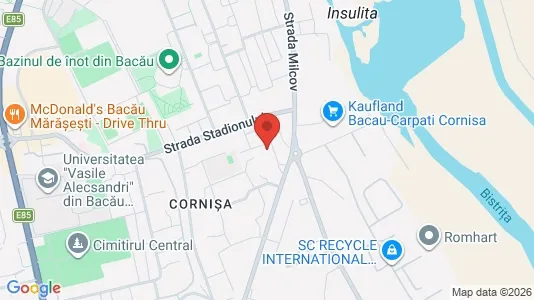 Apartments for rent i Bacău - kort over placeringen