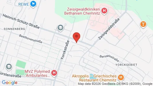 Apartments for rent i Chemnitz - kort over placeringen