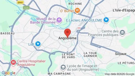 Apartments for rent i Angoulême - kort over placeringen