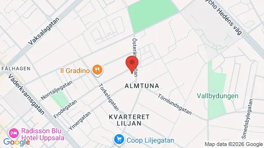 Apartments for rent i Uppsala - kort over placeringen