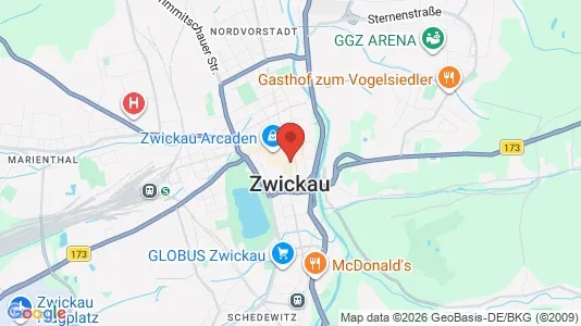 Apartments for rent i Zwickau - kort over placeringen