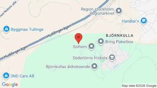Rooms for rent i Huddinge - kort over placeringen