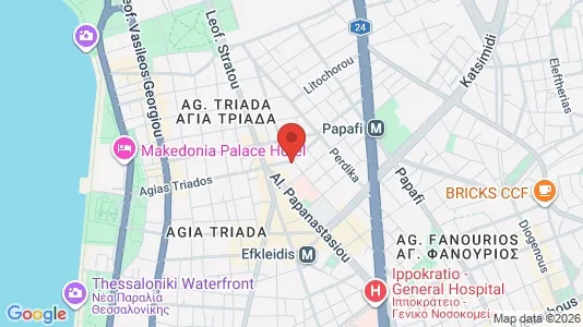 Apartments for rent i Thessaloniki - kort over placeringen